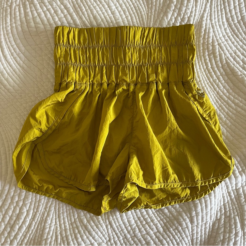 FP Movement Mustard Yellow Green Shorts XS